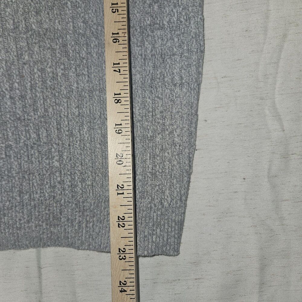 S Gray Women's Long Sleeve VNeck Knit Henley Gold Button 3/4 Sleeve Basics Y2k - Picture 5 of 5